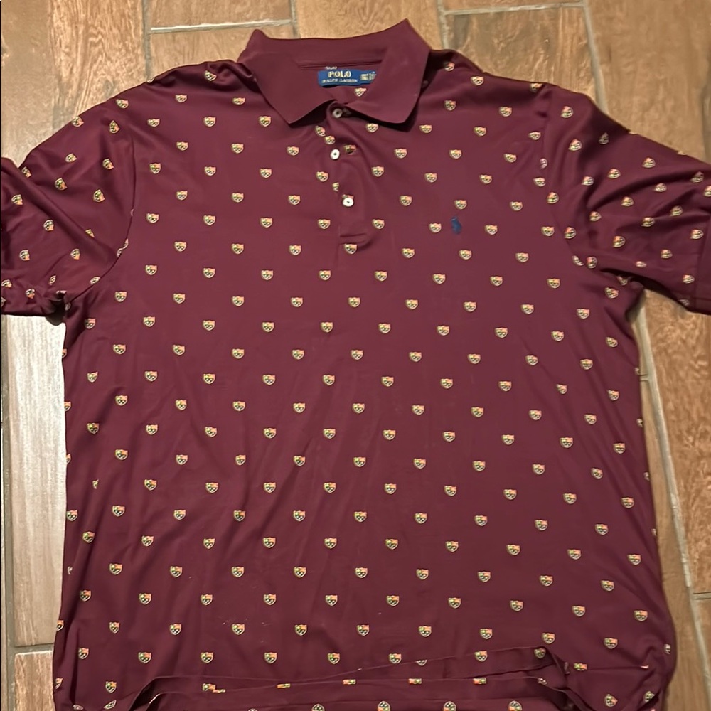 Ralph Lauren Red Casual Button Down Shirt with Classic Style